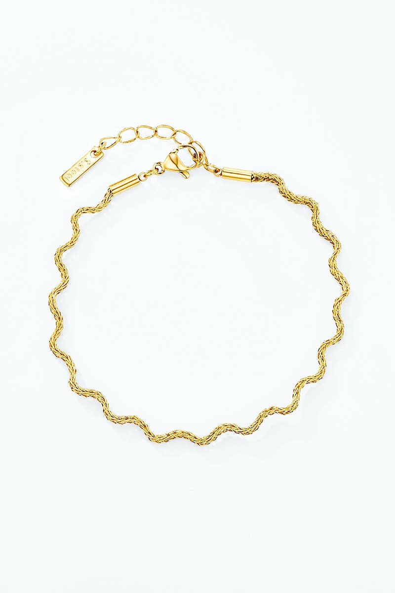 Wavy Stainless Steel Bracelet: Gold / 100% Stainless steel