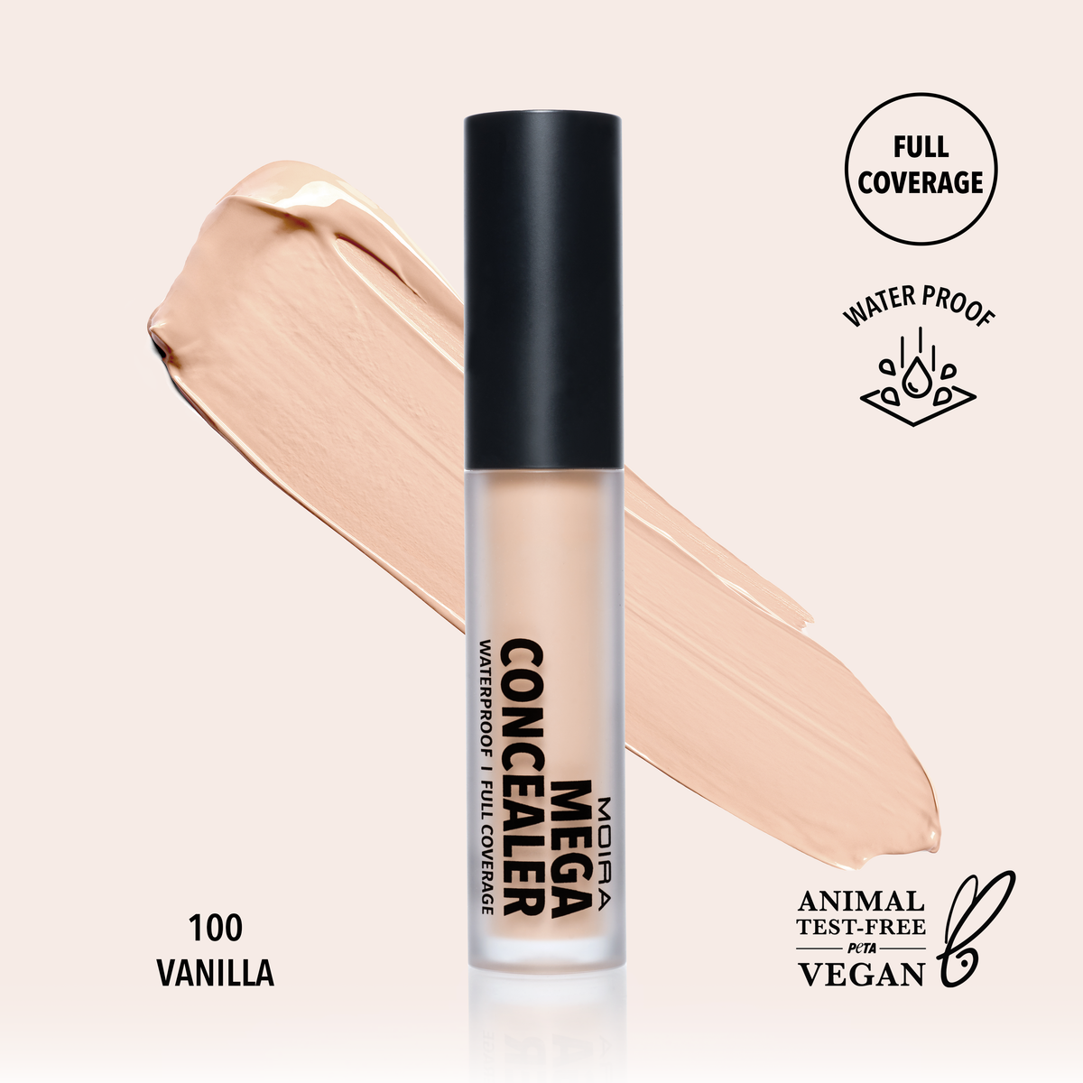 Mega Waterproof Concealer: 100, Vanilla