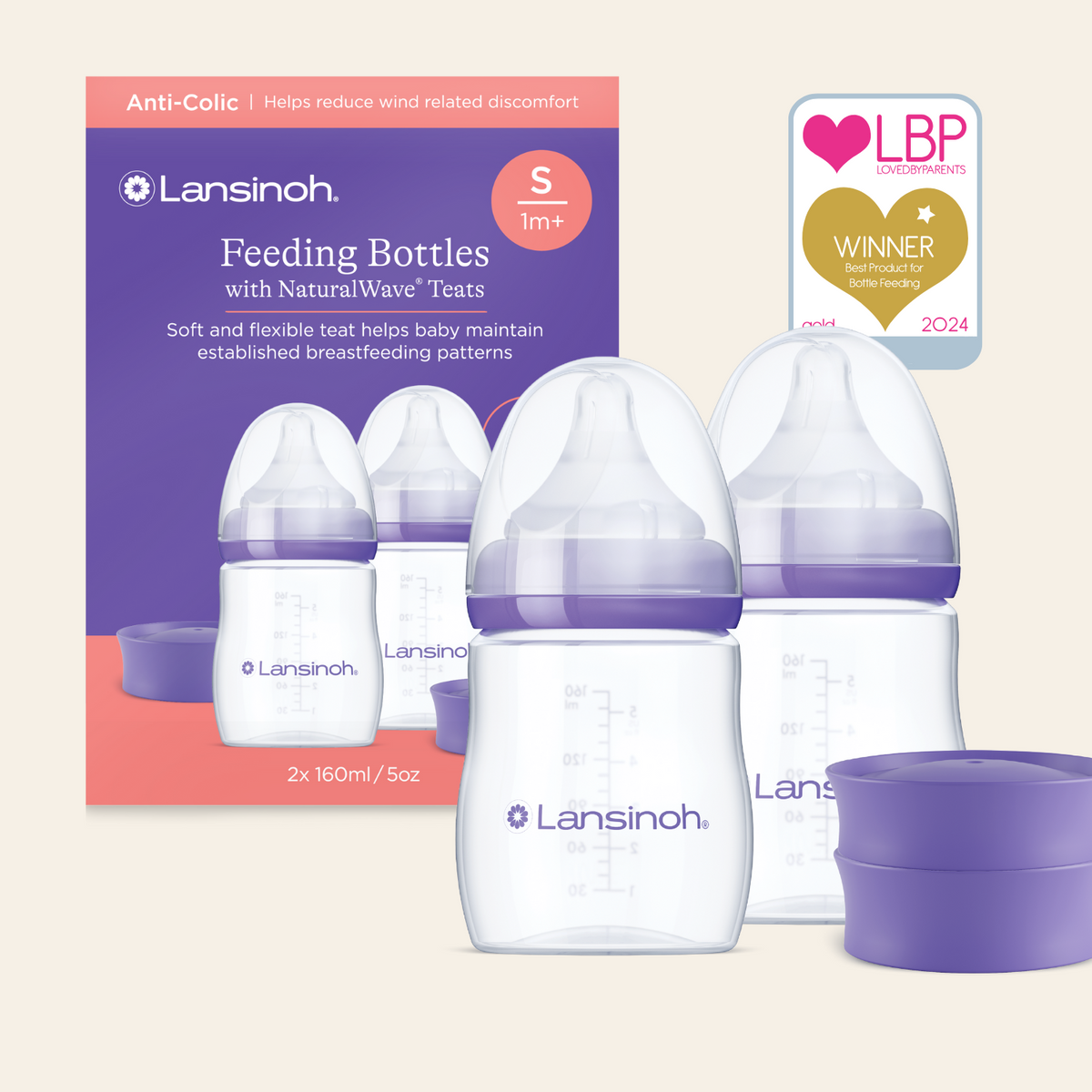 Lansinoh Feeding Bottles 2X160ml