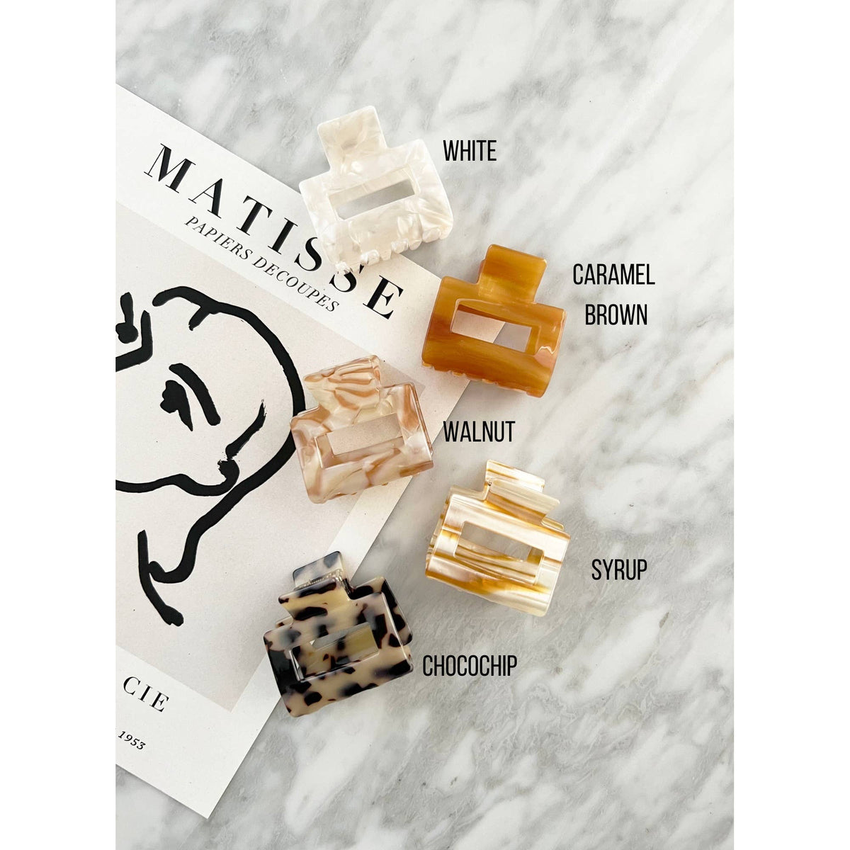 2-Inch Acetate Tortoise Hair Clips - CAMILA: WALNUT / ONE SIZE