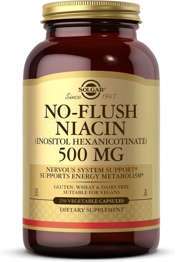 Solgar® No-Flush Niacin 500mg – 250 Vegetable Capsules