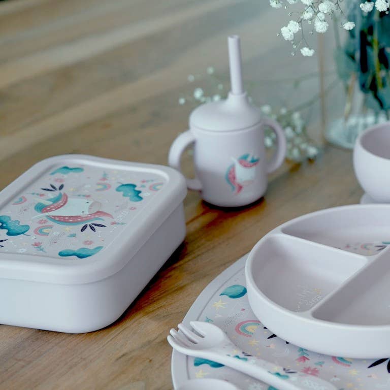 LFGB Silicone Lunch Box - Sparkly The Unicorn