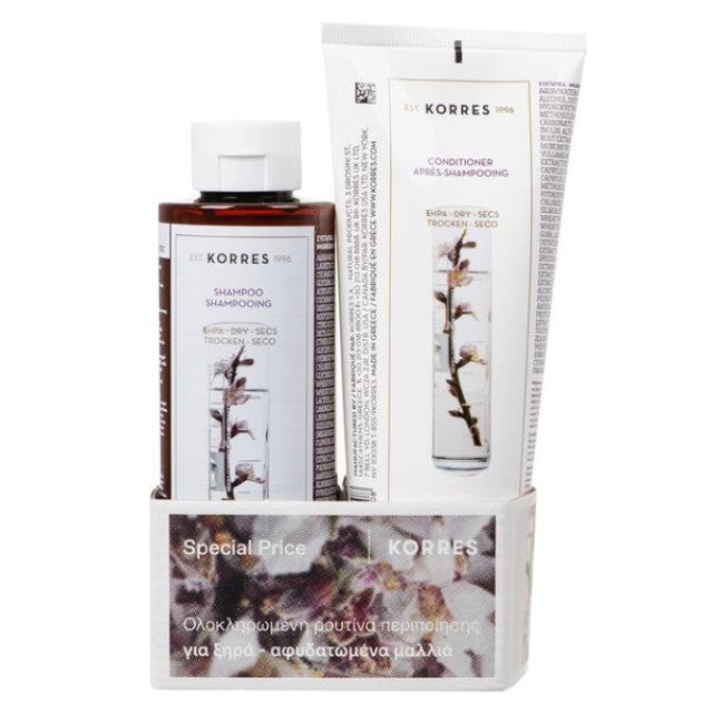 KORRES Almond + Linseed Shampoo 250ml + Conditioner 200ml Set