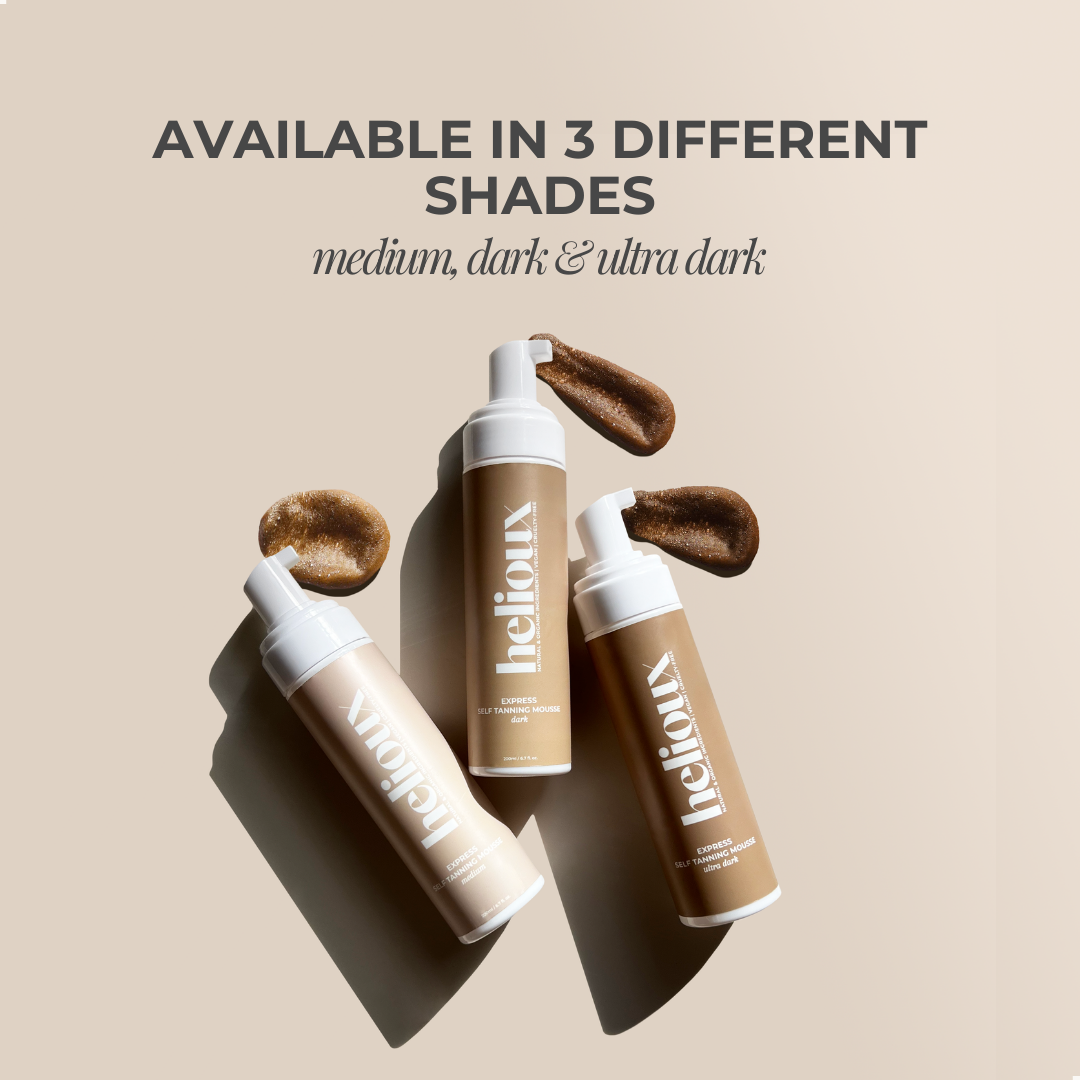 Helioux Self Tanning Mousse 1-3 Hour Express | Dark | Self Tanner