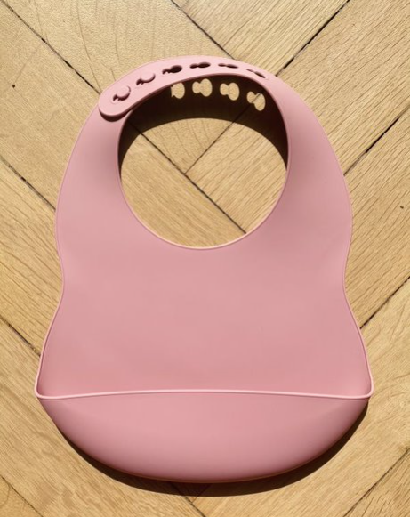 Silicone bib for babies and children: Old rose