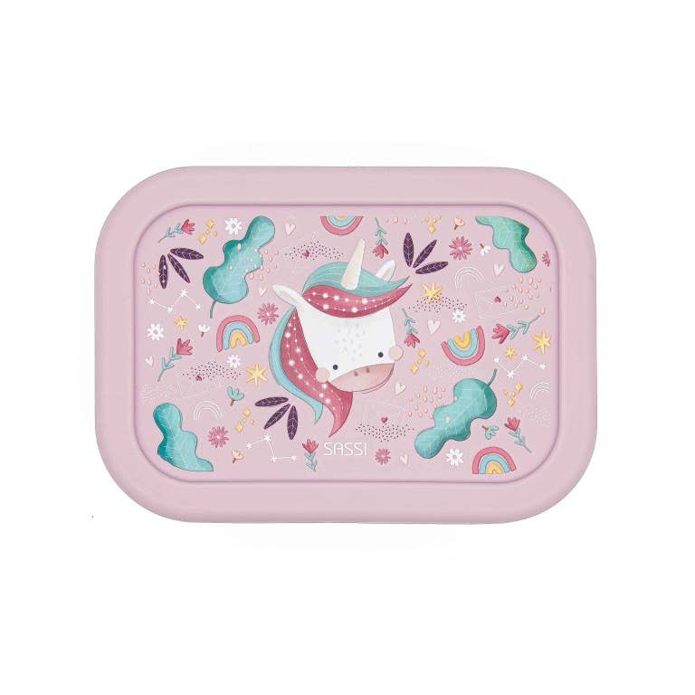LFGB Silicone Lunch Box - Sparkly The Unicorn