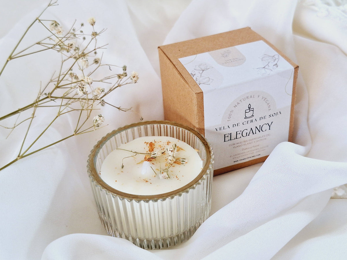Soy candle in glass jar (mini) ylang-ylang and jasmine: Spanish