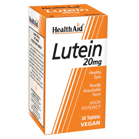 HealthAid Lutein 20mg Tablets - Eye health and oxidative stress support.