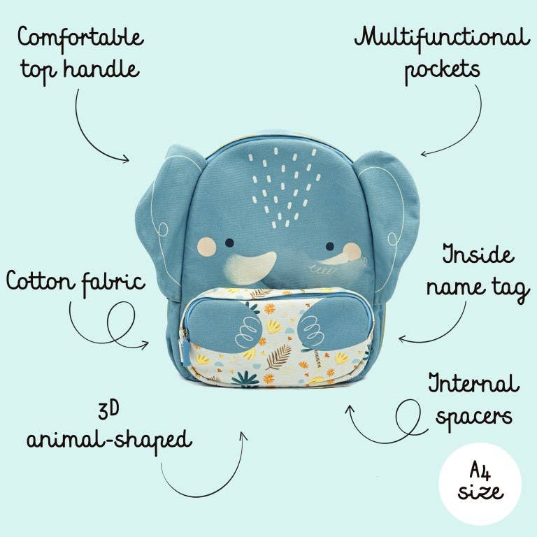 Large A4 backpack - Chewy the Elephant