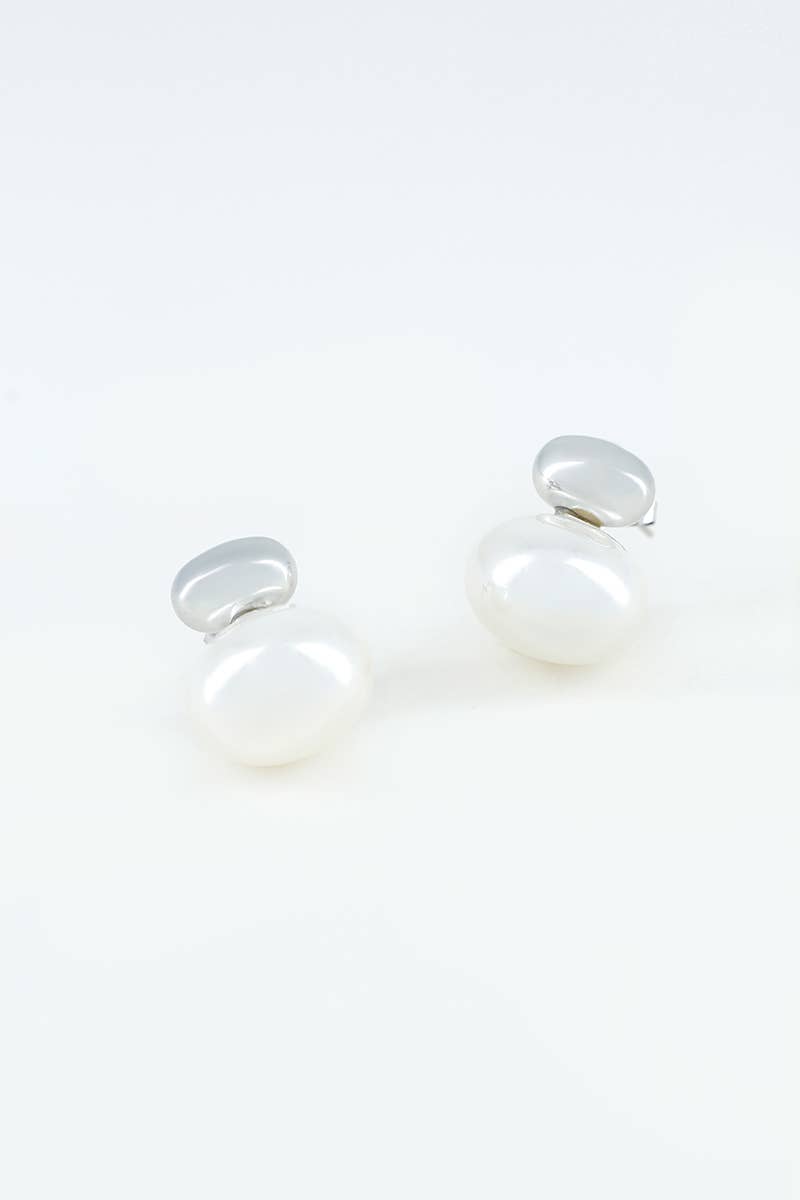 124AQ305 stainless steel earrings: Silver