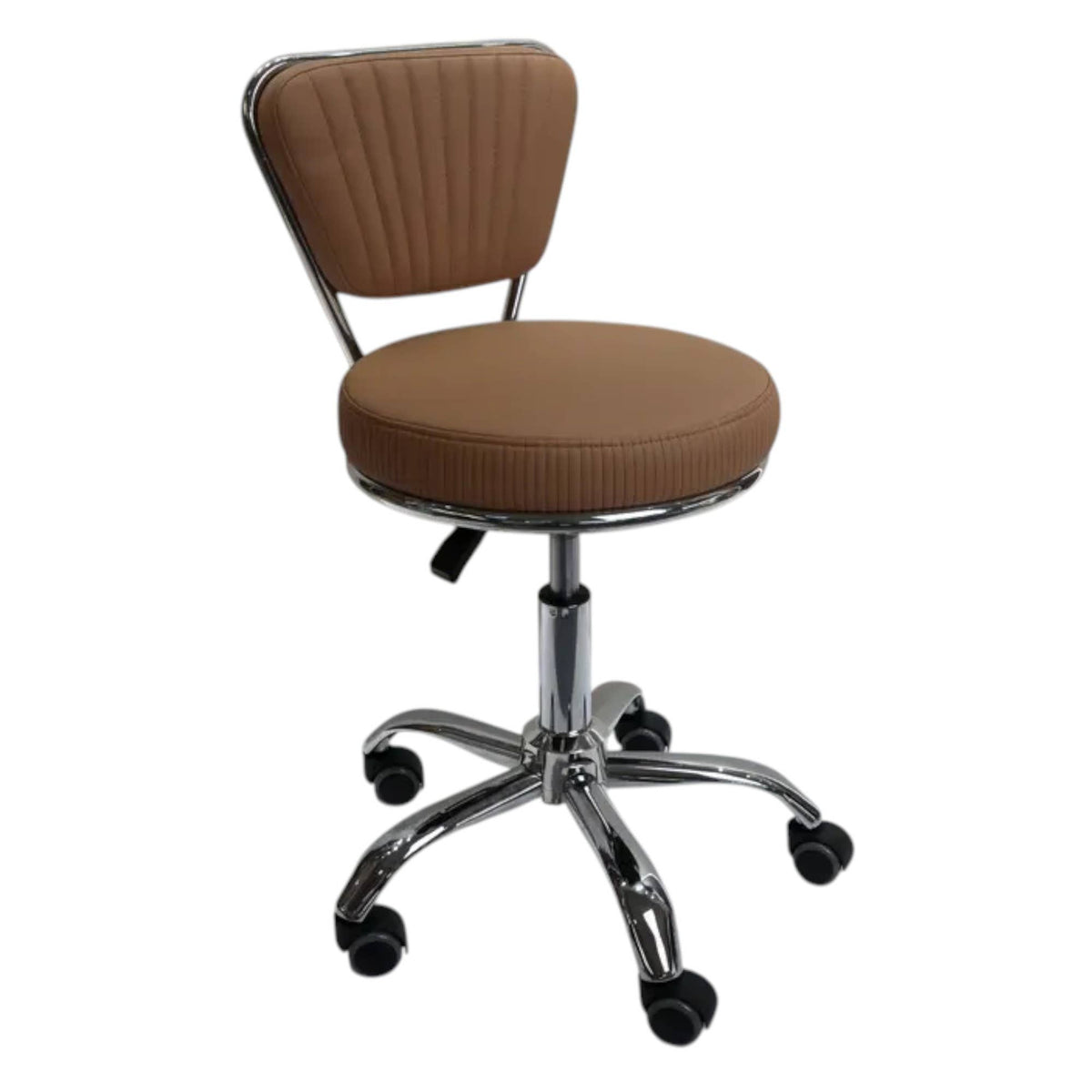 Extra Comfort & Smooth Mobility Pedi Stool: Off-White