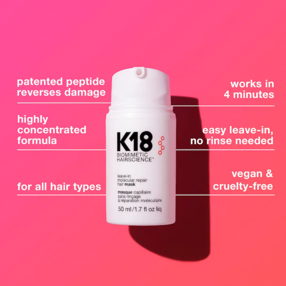 K18-31007 K18 Leave-In Molecular Repair Hair Mask (15mL)