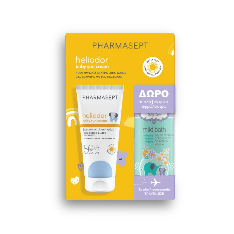 Pharmasept Heliodor Promo Baby Sun Cream SPF50 100ml + Mild Bath 100ml