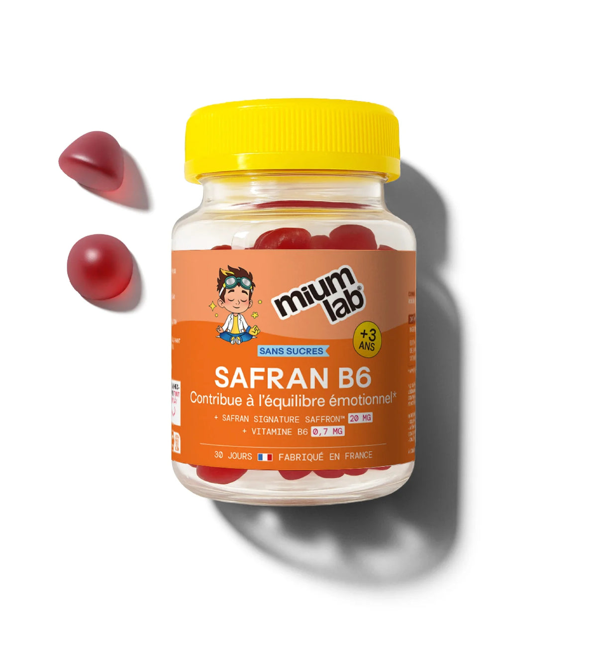 Mium Lab Safran B6 Sugar-Free Gummies 30 Gummies | Emotional Balance & Mood Support