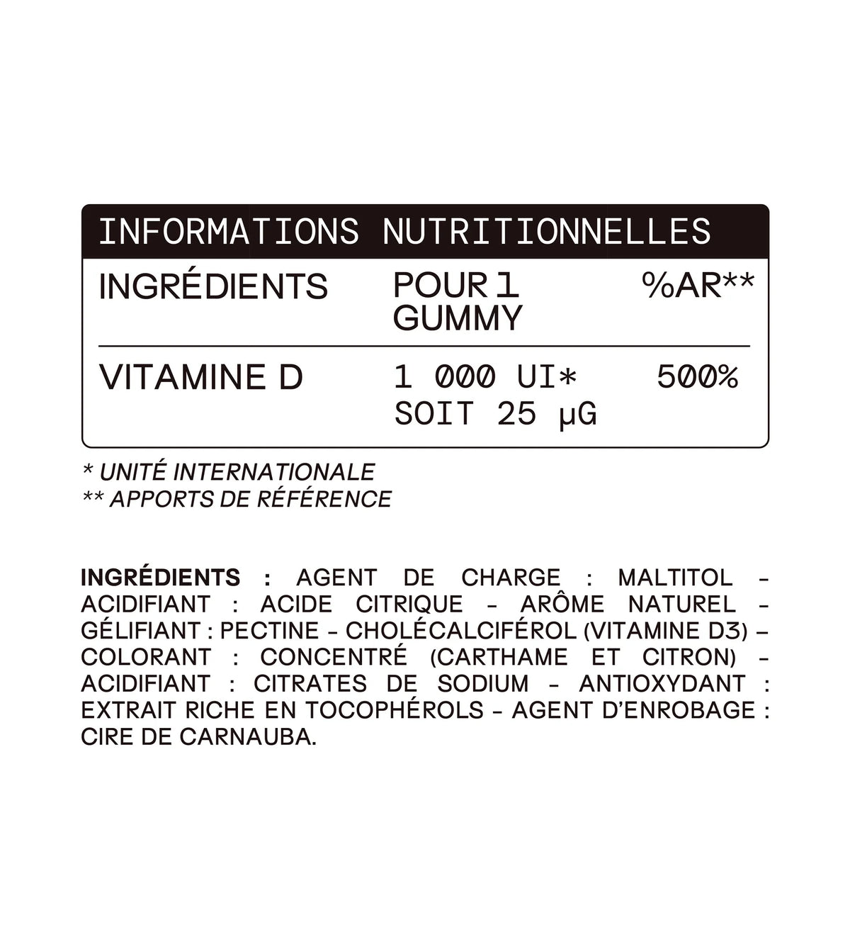 Mium Lab Vitamin D3 1000 IU Sugar-Free Gummies 30 Gummies | Immune & Bone Support