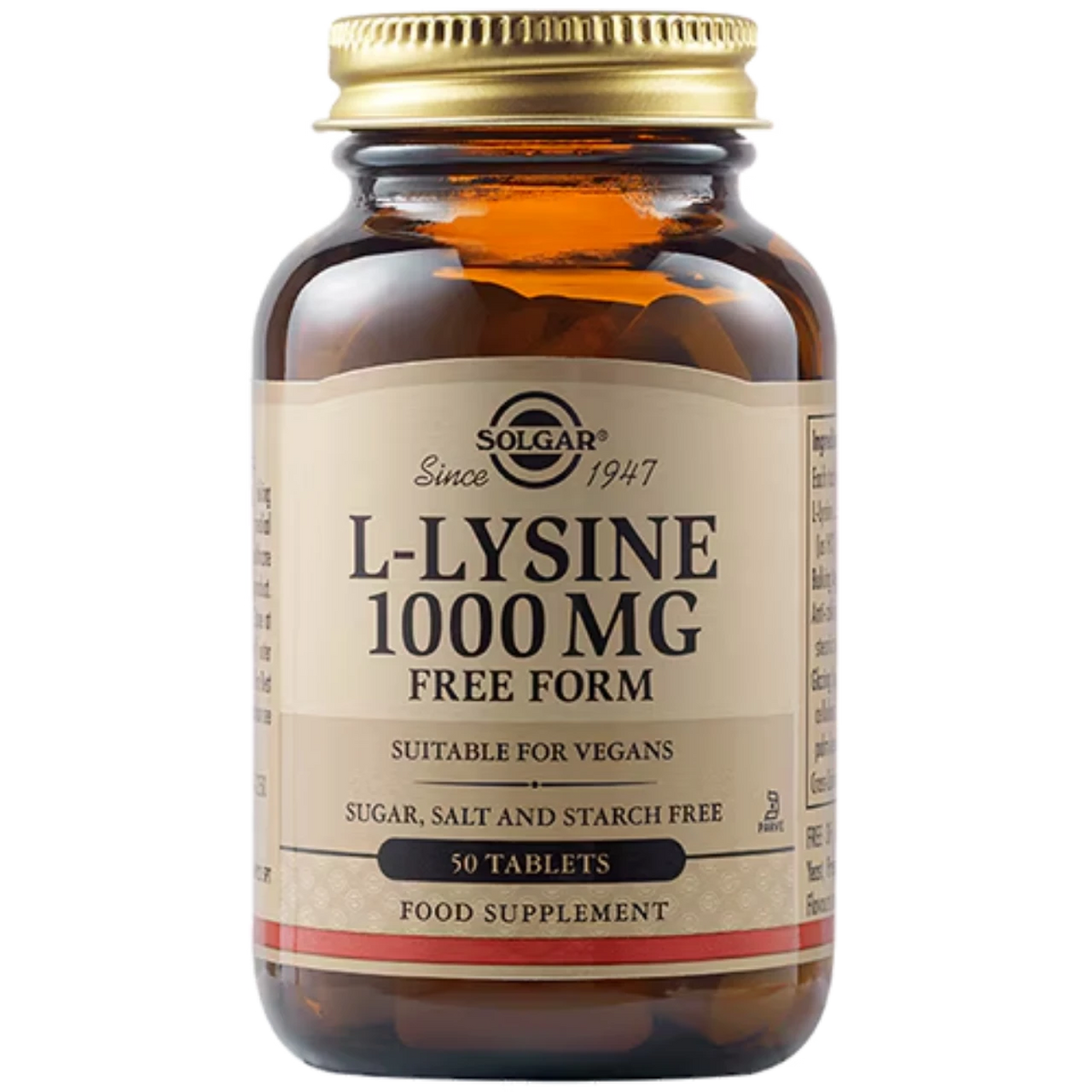 Solgar L-Lysine 1000 mg - Promotes immune function and skin health.