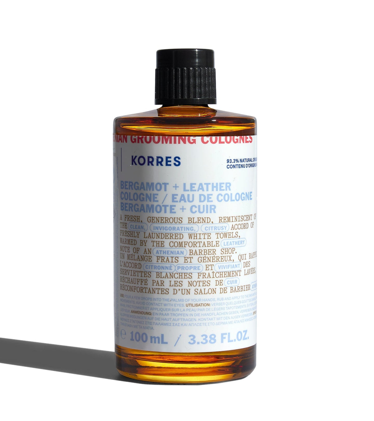 KORRES Athenian Grooming Bergamot + Leather Eau de Cologne 100ml