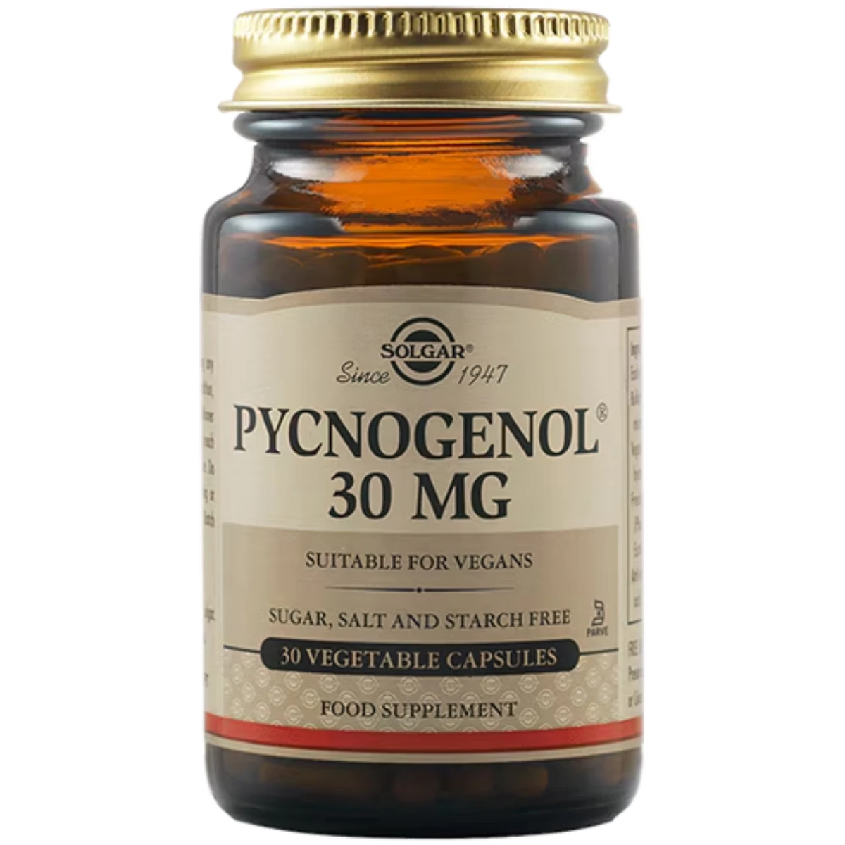 Solgar Pycnogenol 30 mg - Promotes cardiovascular health and skin vitality.