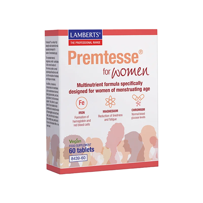 Lamberts Premtesse for Women - Supports hormonal balance and relieves PMS with essential micronutrients.