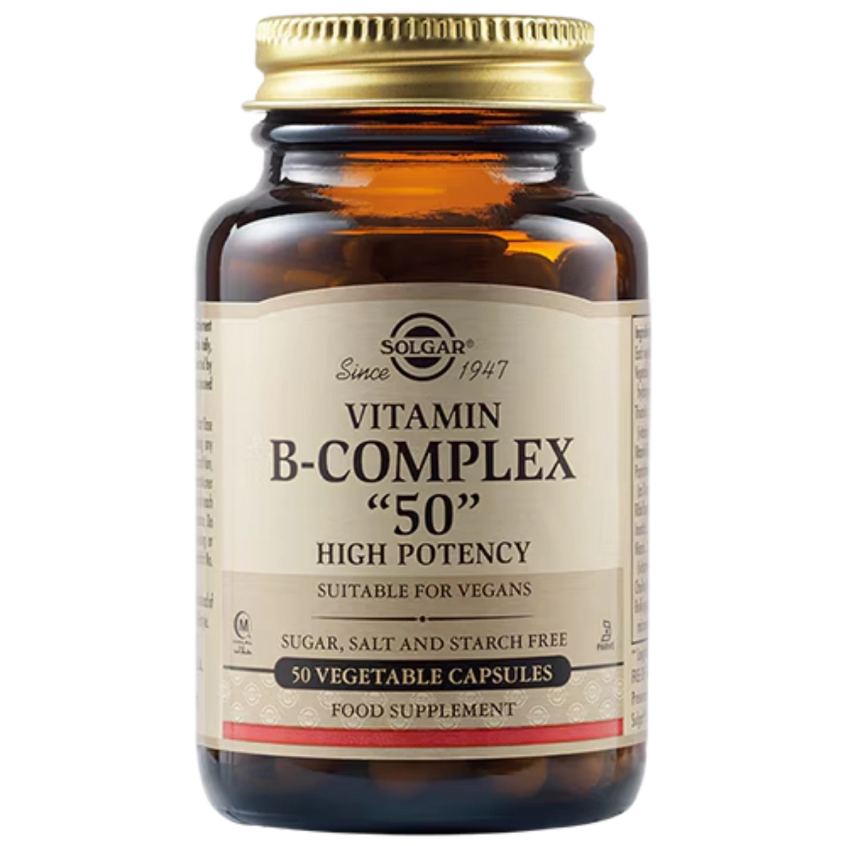 Solgar Vitamin B-Complex "50" High Potency - Supports energy, metabolism, and nervous system health.