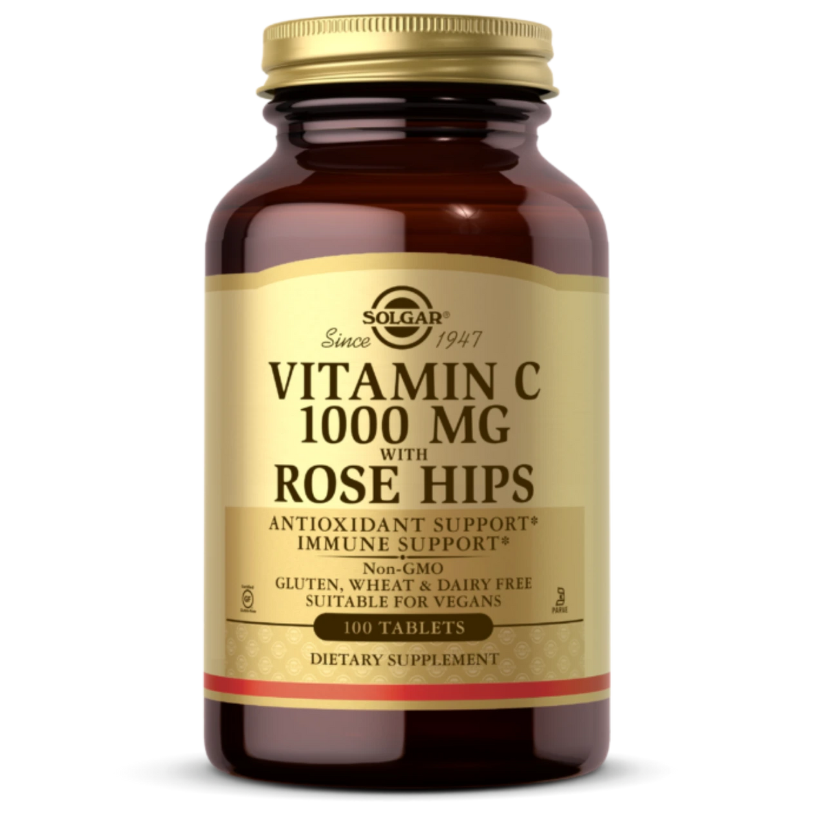 Solgar Vitamin C 1000 mg with Rose Hips - Promotes immune health and antioxidant protection.