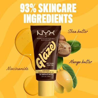 NYX Professional Makeup Buttermelt Glaze Skin Tint with SPF 30 Chocolate Butta 1.01 fl oz - Imperfect Container