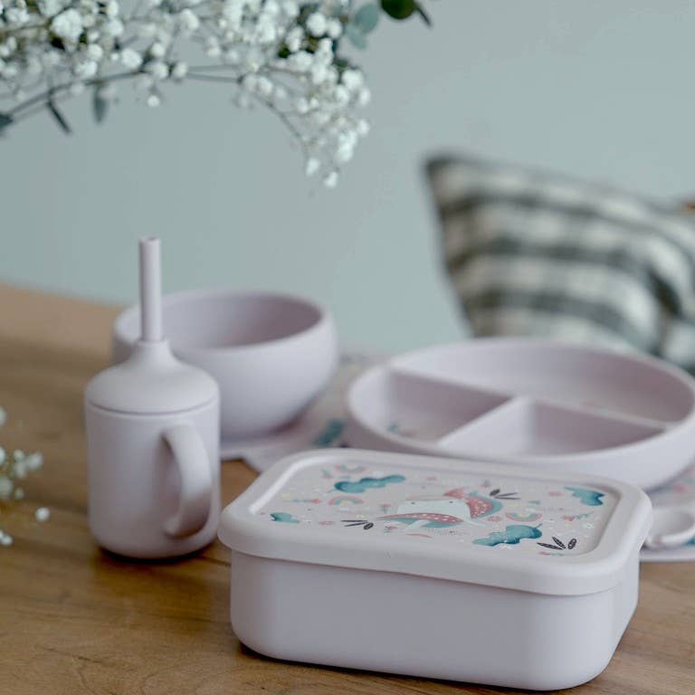 LFGB Silicone Lunch Box - Sparkly The Unicorn