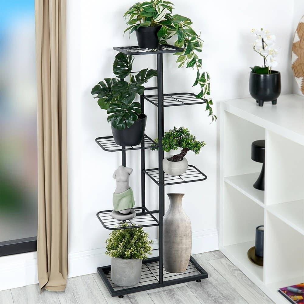 Plant Stand Metal Black 6-Level 106 cm 569809