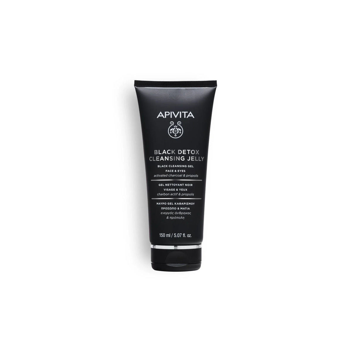 Apivita Black Cleansing Gel for Face & Eyes – Deep cleansing gel for effective makeup removal.