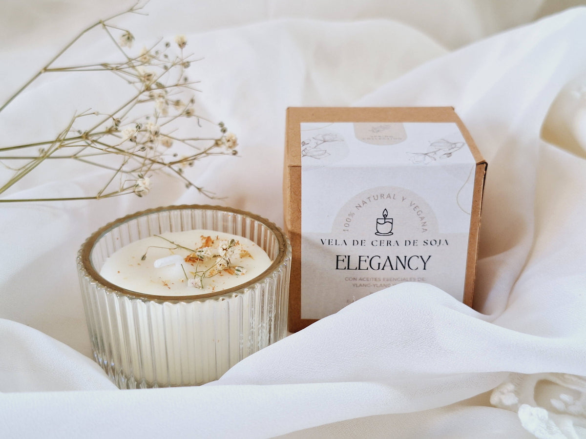 Soy candle in glass jar (mini) ylang-ylang and jasmine: Spanish