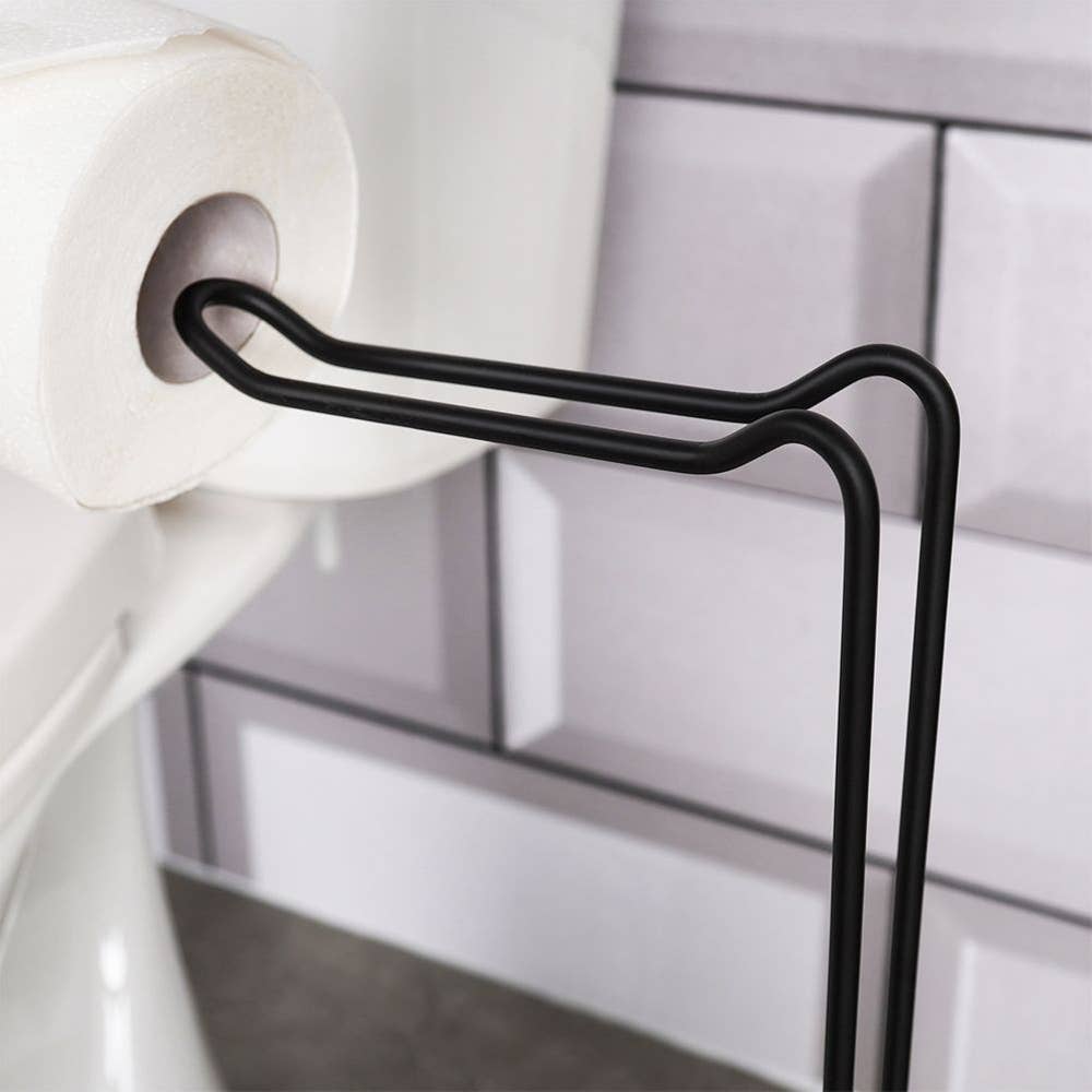 Toilet Paper Stand Metal Black 54 cm 569736