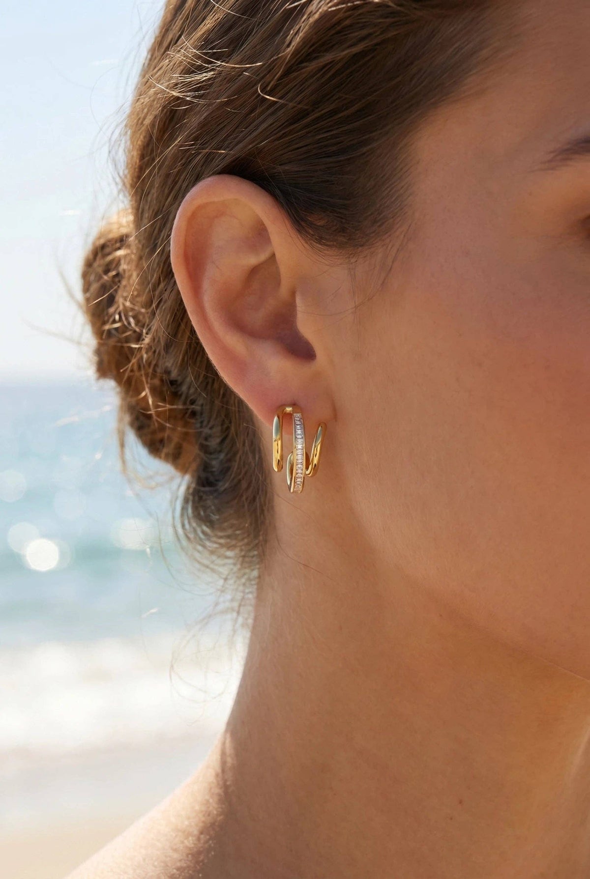 Stainless steel earrings: GOLDEN