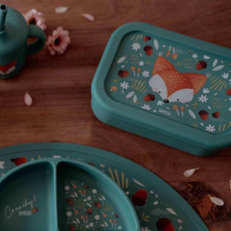 LFGB Silicone Lunch Box - Crunchy The Fox