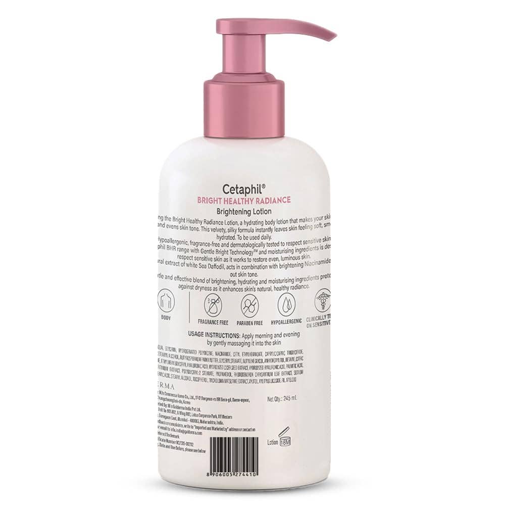 Cetaphil Bright Healthy Radiance Brightness Lotion | Dermatologist Tested | Dark Spot Reduction, Even Skin Tone, 245ml