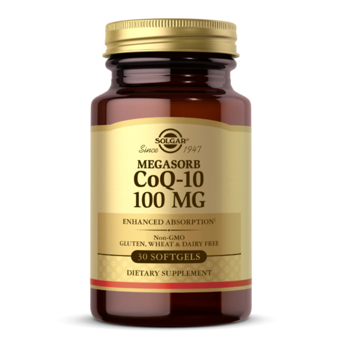 Solgar Megasorb CoQ-10 Softgels bottle for heart health and healthy aging