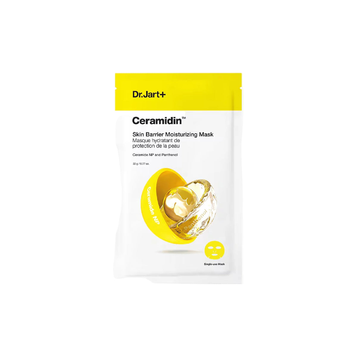 Dr. Jart+ Ceramidin Skin Barrier Moisturising Mask – Hydrating sheet mask with Ceramide NP, Panthenol & Glycerin for dry, sensitive skin.