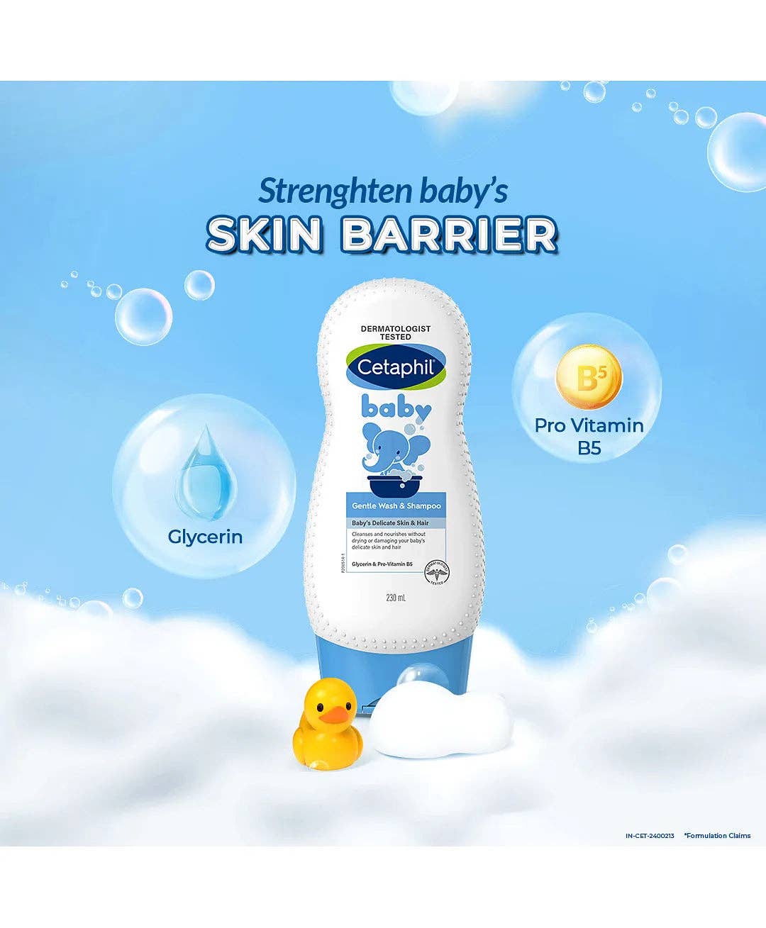 Cetaphil Baby Shampoo & Wash | Cleanses Skin, Nourishes Scalp & Tear Free | 230 ml