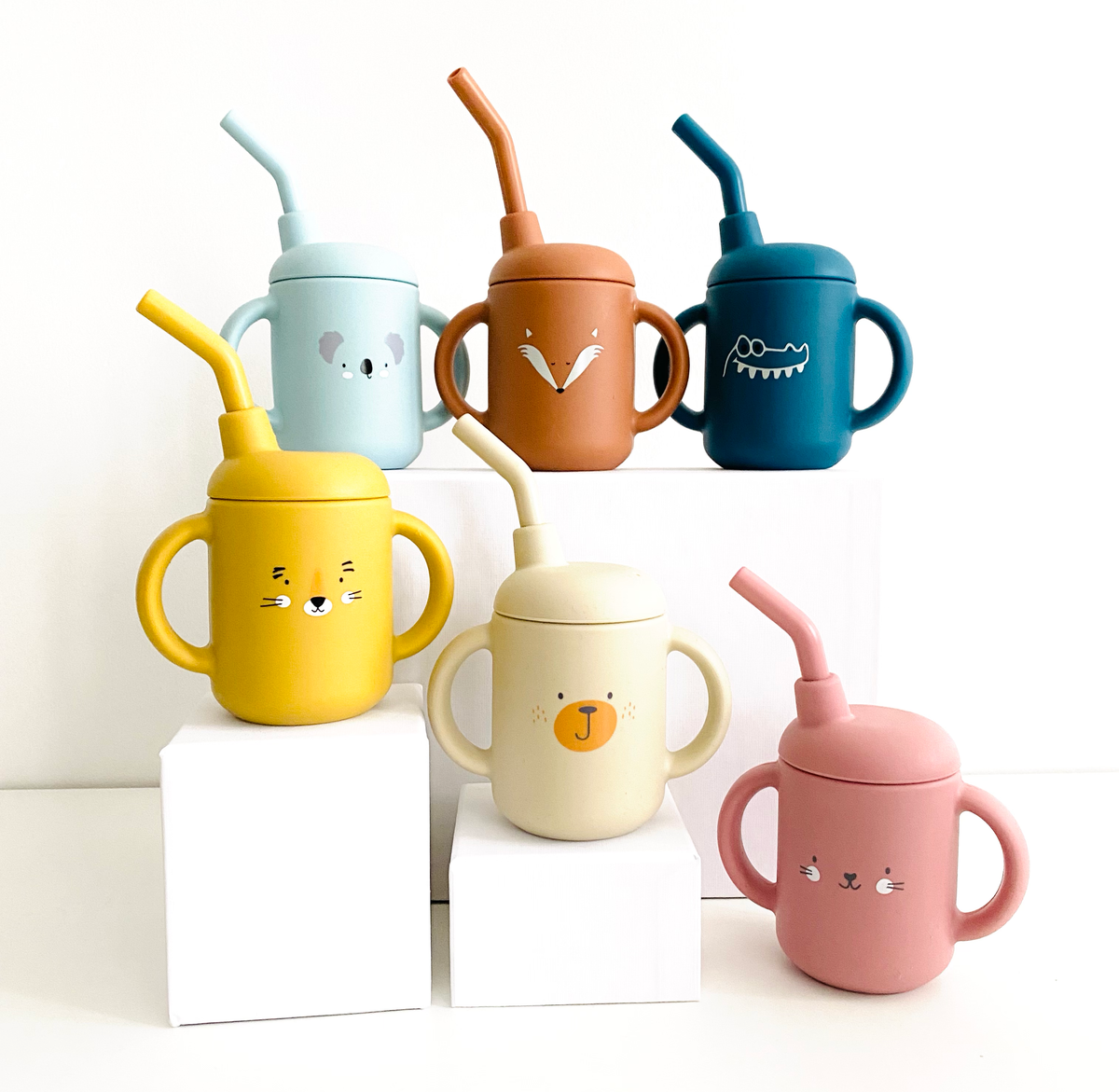 Straw glass for babies and children: Pink