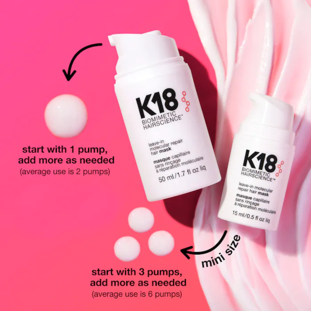 K18-31007 K18 Leave-In Molecular Repair Hair Mask (15mL)