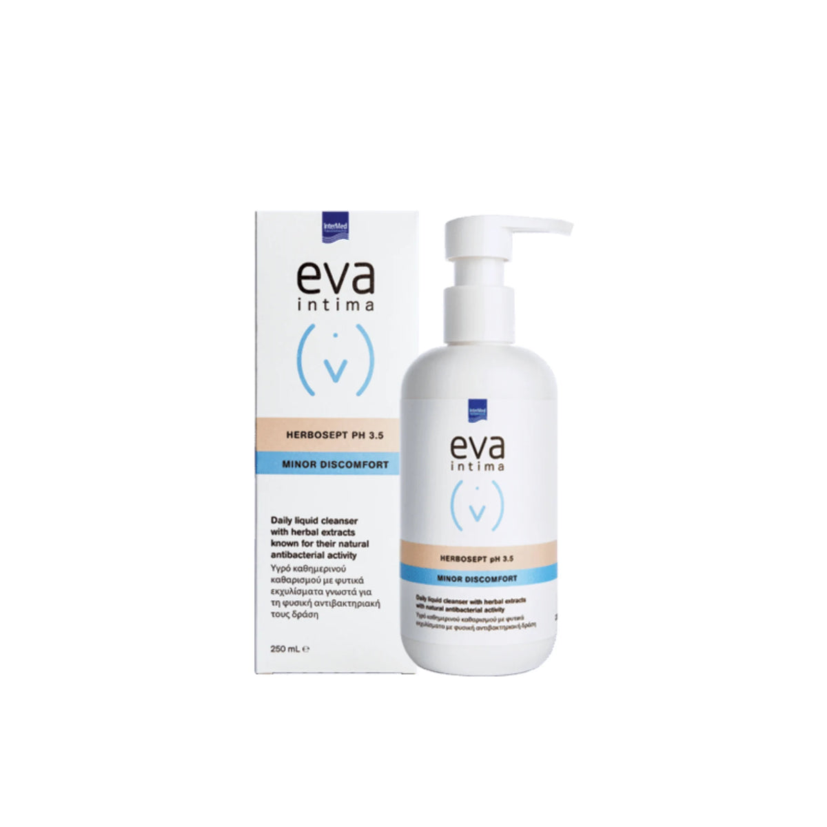 Eva Intima Herbosept antibacterial cleanser for intimate hygiene with natural herbal extracts.
