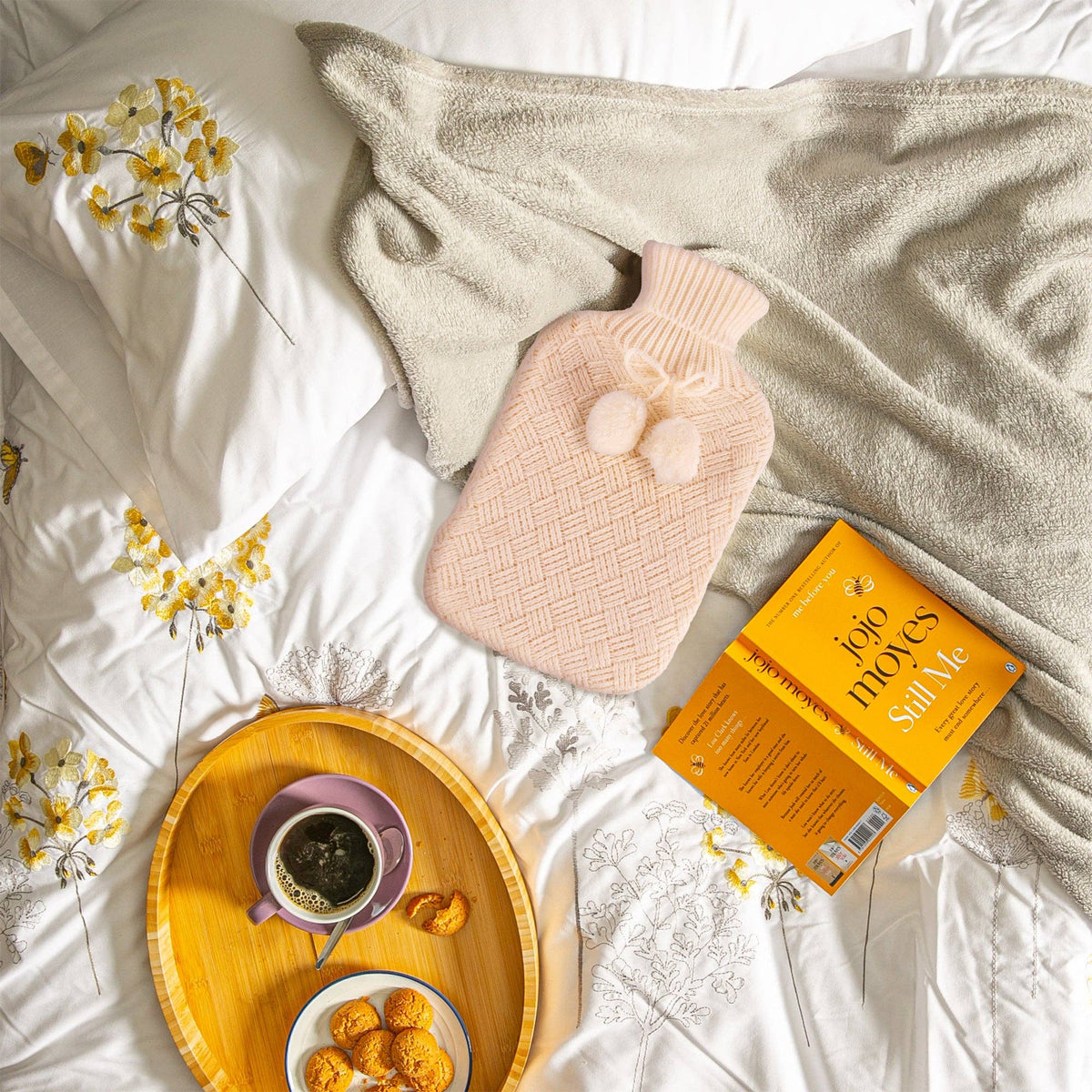 Knitted Hot Water Bottle – Cream, 2L