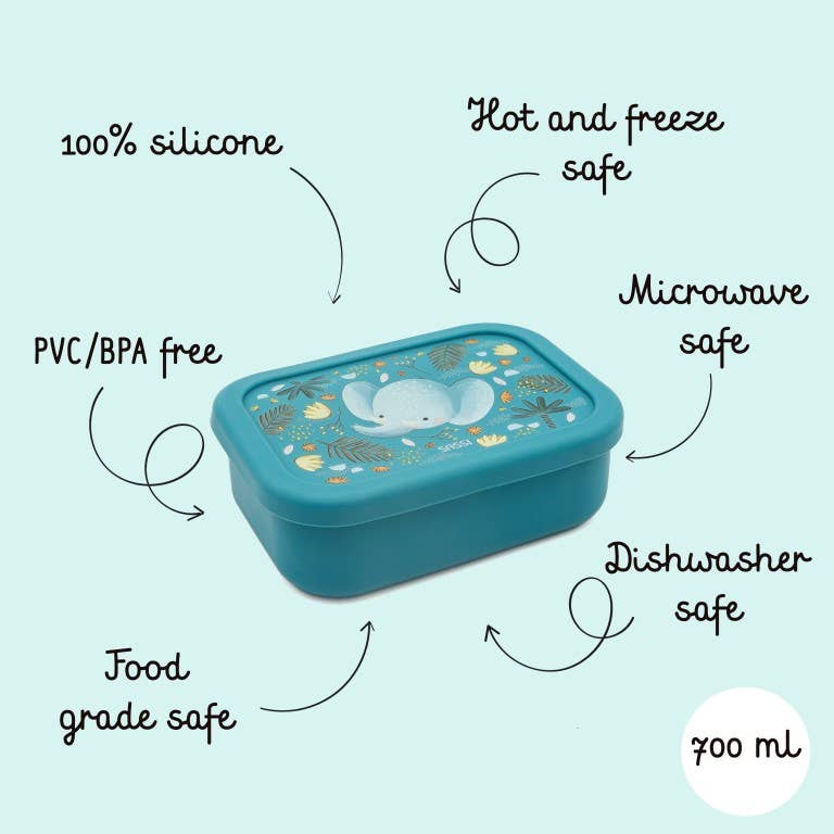 LFGB Silicone Lunch Box - Chewy The Elephant