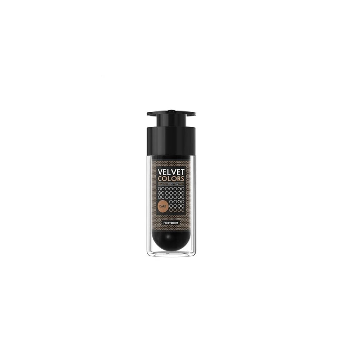 Frezyderm Velvet Colors Dark Mat Make-Up – Matte foundation with long-lasting coverage, oil absorption, and skin optimization.