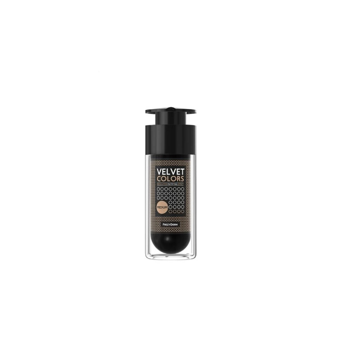 Frezyderm Velvet Colors Medium Mat Make-Up – Matte foundation for full coverage with a radiant, flawless finish and skin-perfecting technology.