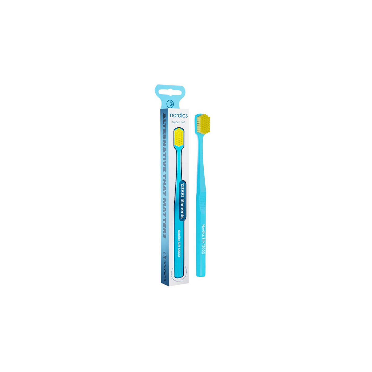 Nordics Premium SILK Blue/Yellow Ultra SOFT 12000 toothbrush