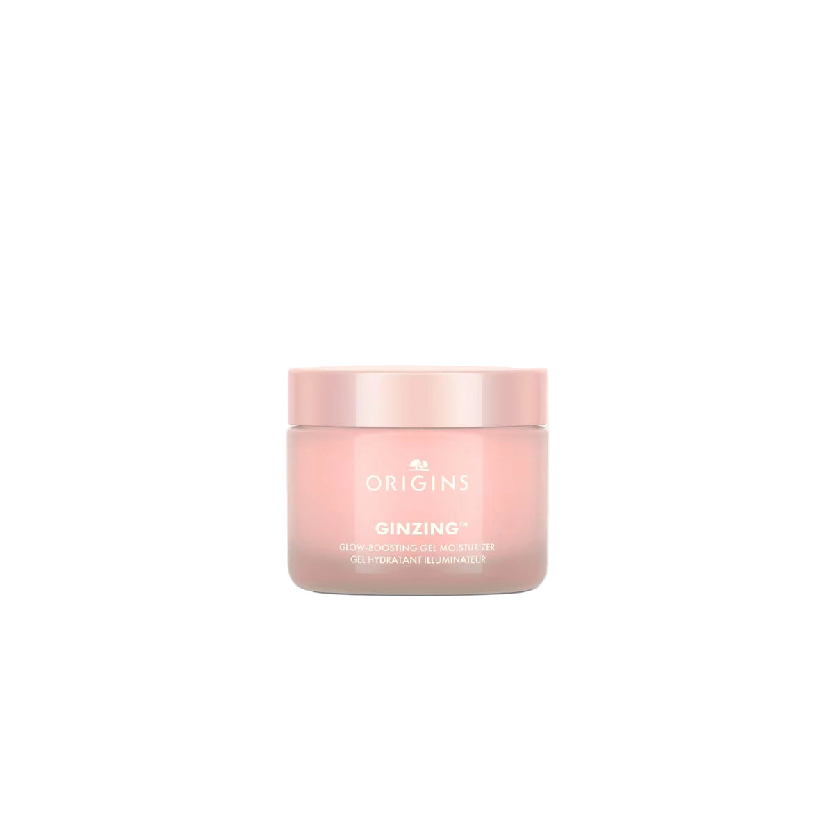 Origins GinZing Glow-Boosting Moisturizer jar, lightweight gel cream for radiant and hydrated skin, available in Bronze and Pearl shades.