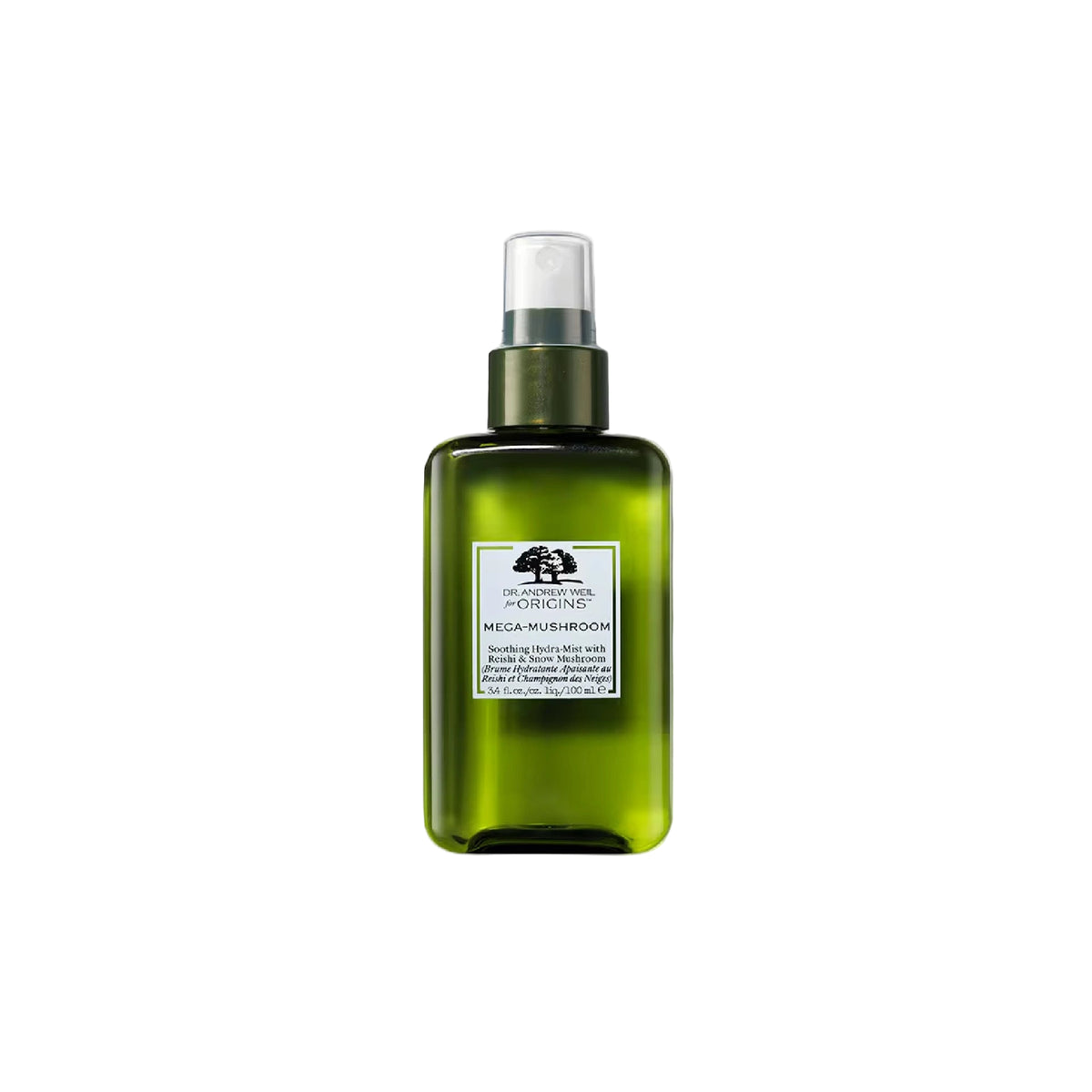 Origins Mega-Mushroom Soothing Hydra-Mist – hydrating facial mist with Snow Mushroom and Reishi Mushroom for plump, soothed skin.