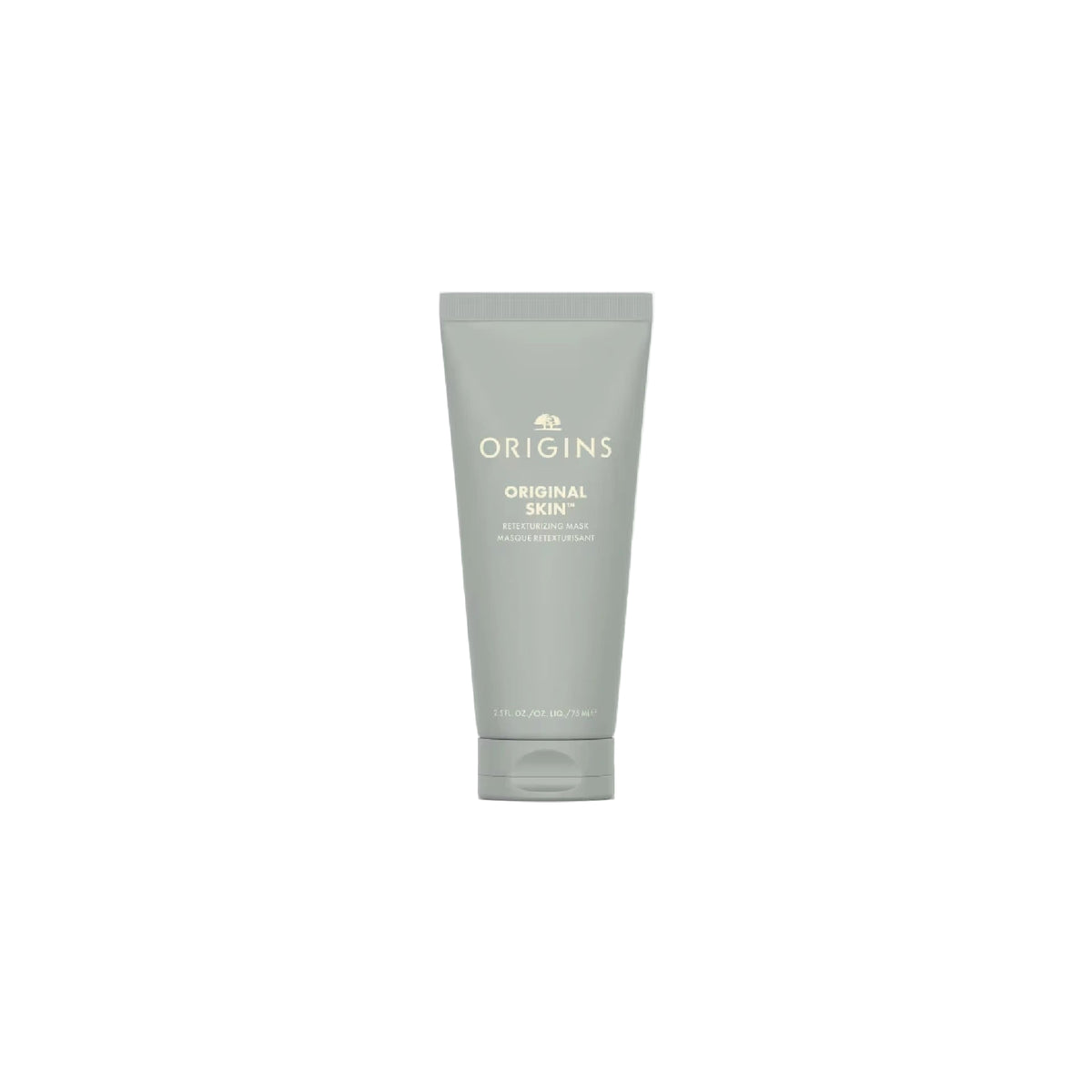 Origins Original Skin Retexturizing Mask With Rose Clay jar and clay texture for deep cleansing and pore refinement.