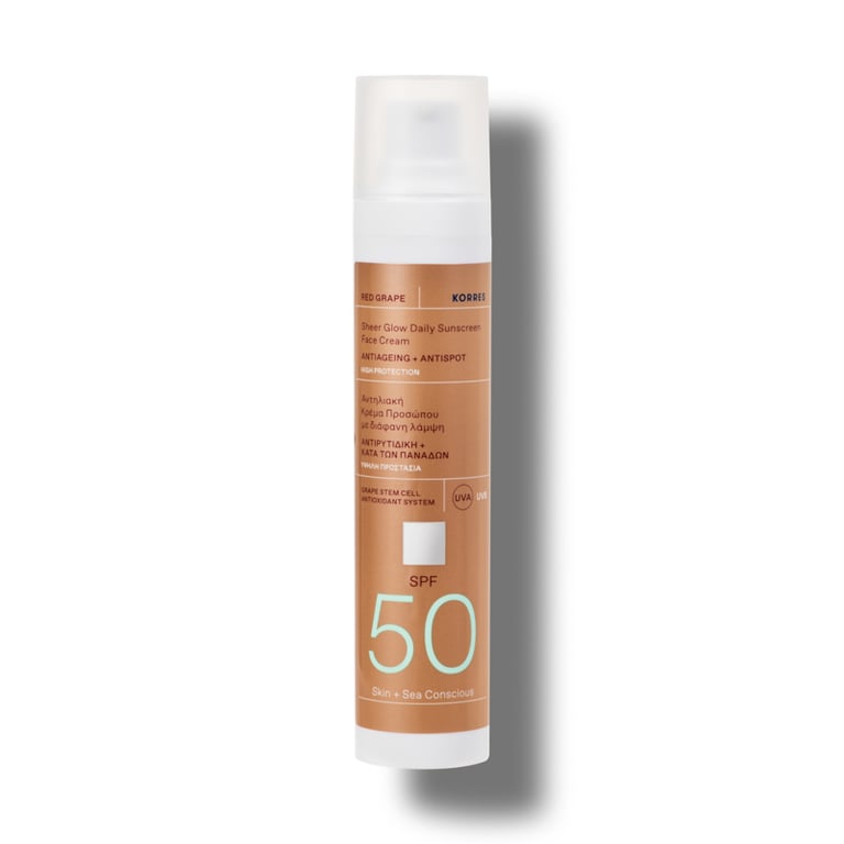 KORRES Red Grape Sheer Glow Daily Sunscreen Face Cream SPF 50 50ml