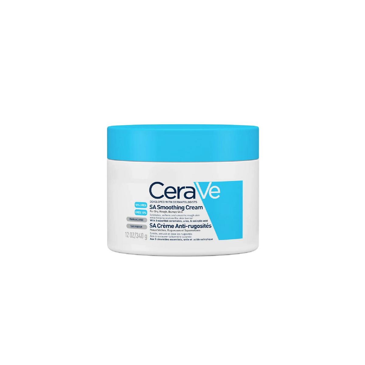 CeraVe SA Smoothing Cream - Exfoliating and moisturizing cream for rough skin.